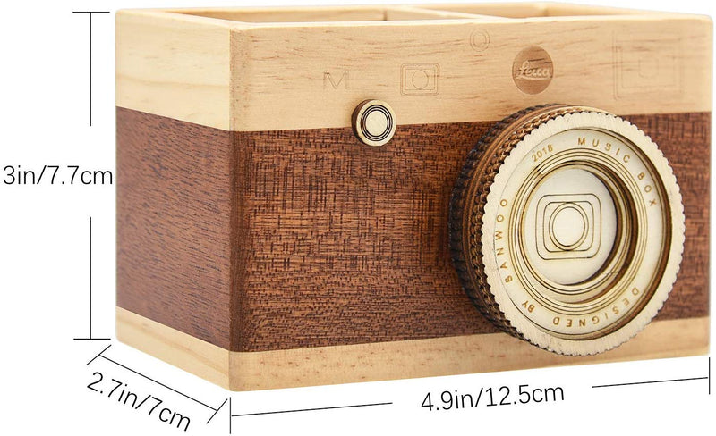 Wooden Camera Pencil Holder